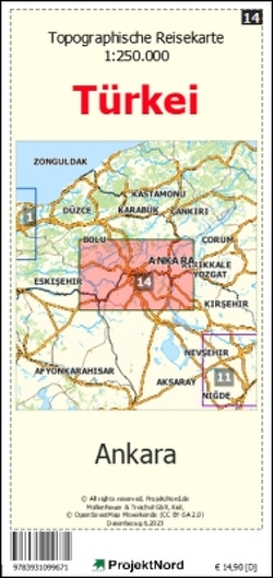 Ankara – Topographische Reisekarte 1:250.000 Türkei (Blatt 14) von Mollenhauer,  Jens Uwe