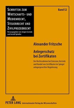 Anlegerschutz bei Zertifikaten von Fritzsche,  Alexander