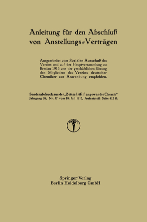 Anleitung für den Abschluß von Anstellungs-Verträgen von Ausgearb. vom Sozialen Ausschuß