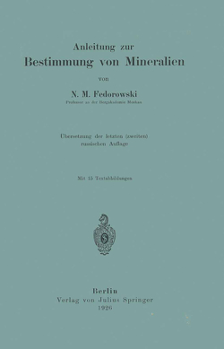 Anleitung zur Bestimmung von Mineralien von Fedorowski,  N.M.