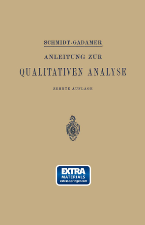 Anleitung zur Qualitativen Analyse von Gadamer,  J., Schmidt,  Ernst, Schmidt-Gadamer, .,  NA