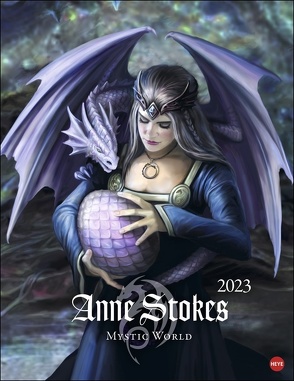 Anne Stokes: Mystic World Posterkalender 2023. Mystische Wesen in einem großen Wandkalender für Fantasy-Fans. Kalender im Großformat 34×44 cm. von Heye, Stokes,  Anne