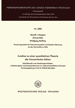 Ansätze zu einer quantitativen Theorie der Konzertierten Aktion von Kaspers,  Berndt J.