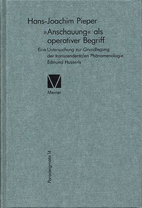 »Anschauung« als operativer Begriff von Pieper,  Hans Joachim