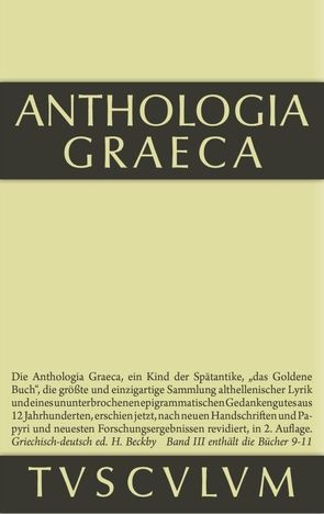 Anthologia Graeca / Buch IX-XI von Beckby,  Hermann