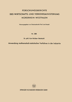 Anwendung mathematisch-statistischer Verfahren in der Industrie von Brücker-Steinkuhl,  Kurt