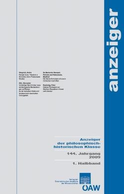 Anzeiger der philosophisch-historischen Klasse 144. Jahrgang 1. Halbband 2009