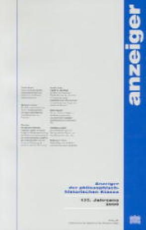 Anzeiger der philosophisch-historischen Klasse der Österreichischen… / Anzeiger der philosophisch-historischen Klasse der Österreichischen…