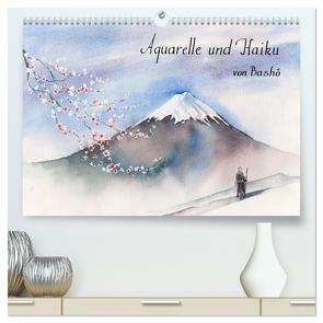 Aquarelle und Haiku von Basho (hochwertiger Premium Wandkalender 2024 DIN A2 quer), Kunstdruck in Hochglanz von Krause,  Jitka