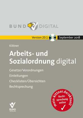 Arbeit- und Sozialordnung digital Vers. 20.1 von Deinert,  Olaf, Kittner,  Michael