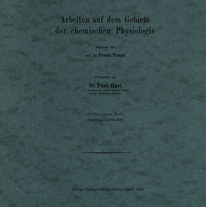 Arbeiten auf dem Gebiete der chemischen Physiologie von Hári,  Paul, Tangl,  Franz