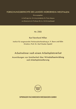 Arbeitnehmer nach einem Arbeitsplatzverlust von Hillen,  Karl Bernhard