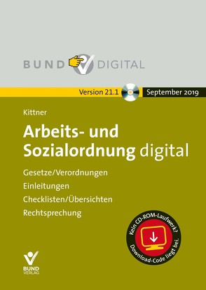 Arbeits- und Sozialordnung Vers. 21.1 von Deinert,  Olaf, Kittner,  Michael