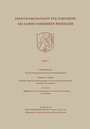 Arbeitsgemeinschaft für Forschung des Landes Nordrhein-Wesfalen von Seewald,  Friedrich