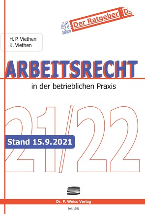 Arbeitsrecht 2021/22 von Viethen,  Hans Peter, Viethen,  Kerstin