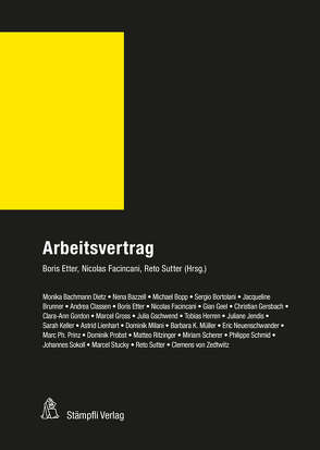 Arbeitsvertrag von Etter,  Boris, Facincani,  Nicolas, Sutter,  Reto