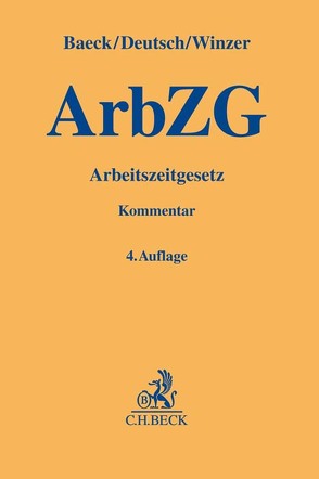 Arbeitszeitgesetz von Baeck,  Ulrich, Deutsch,  Markus, Winzer,  Thomas