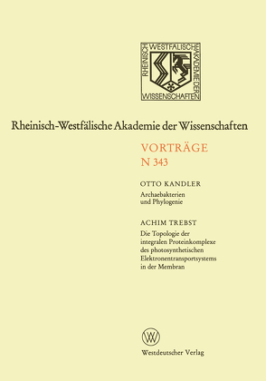 Archaebakterien und Phylogenie. Die Topologie der integralen Proteinkomplexe des photosynthetischen Elektronentransportsystems in der Membran von Kandler,  Otto