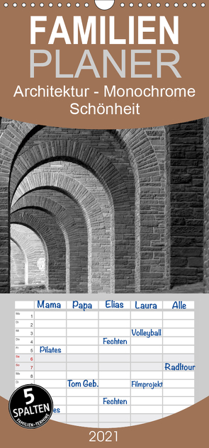 Architektur – Monochrome Schönheit – Familienplaner hoch (Wandkalender 2021 , 21 cm x 45 cm, hoch) von happyroger