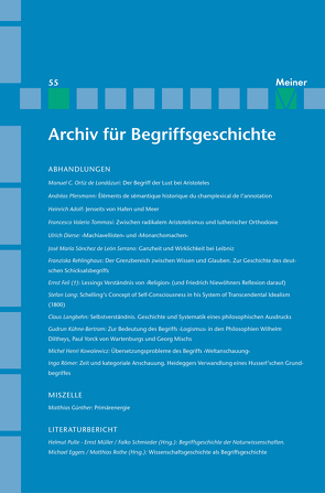 Archiv für Begriffsgeschichte. Band 55 von Bermes,  Christian, Dierse,  Ulrich, Erler,  Michael