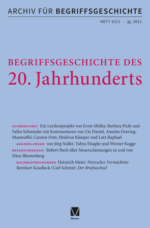 Archiv für Begriffsgeschichte. Band 63,1 von Bermes,  Christian, Busche,  Hubertus, Dutt,  Carsten