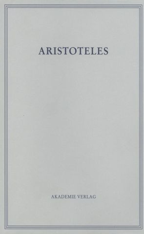 Aristoteles: Aristoteles Werke / Kategorien von Oehler,  Klaus