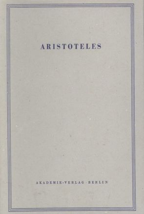 Aristoteles: Aristoteles Werke / Magna Moralia von Dirlmeier,  Franz