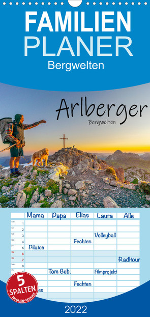 Familienplaner Arlberger Bergwelten (Wandkalender 2022 , 21 cm x 45 cm, hoch) von Männel,  Ulrich