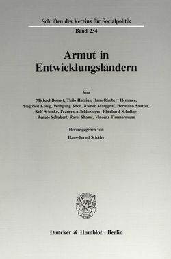 Armut in Entwicklungsländern. von Schäfer,  Hans-Bernd