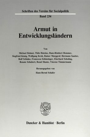 Armut in Entwicklungsländern. von Schäfer,  Hans-Bernd