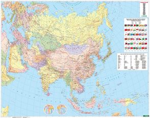 Asien, Wandkarte 1:9 Mio., Magnetmarkiertafel, freytag & berndt