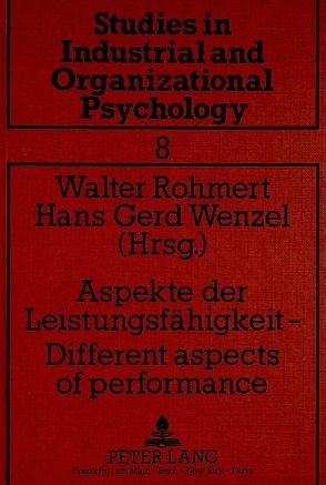 Aspekte der Leistungsfähigkeit — Different aspects of performance von Rohmert,  Walter, Wenzel,  Hans Gerd