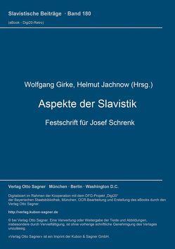 Aspekte der Slavistik von Girke,  Wolfgang, Jachnow,  Helmut