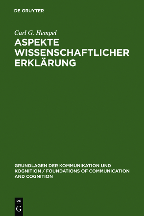 Aspekte wissenschaftlicher Erklärung von Hempel,  Carl G., Lenzen,  Wolfgang