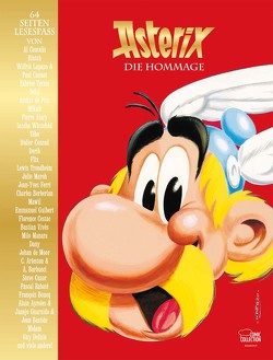 Asterix – Die Hommage von Adlard,  Charlie, Alary,  Pierre, Arleston,  Christophe, Astier,  Laurent, Ayroles,  Alain, Barbucci,  Alessandro, Bastide,  Jean, Béja, Berbérian,  Charles, Bercovici,  Philippe, Blutch, Boucq,  Francois, Cauuet,  Paul, Cestac,  Florence, Cho,  Frank, Clerc,  Serge, Conrad,  Didier, Coutelis,  Alexandre, Cuzor,  Steve, Dany, de Moor,  Johan, de Pins,  Arthur, Delaf, Delisle,  Guy, Dérib, Dupuy,  Philippe, Ferri,  Jean-Yves, Flix, Guarnido,  Juan José, Guibert,  Emmanuel, Herenguel,  Eric, Jannin,  Frédéric, Jung Gi,  Kim, Lupano,  Wilfrid, Manara,  Milo, Margerin,  Frank, Maroh,  Julie, Mawil, Meyer,  Ralph, Meynet,  Félix, Midam, Mikaël, Motin,  Margaux, Nob, Parme,  Fabrice, Péral,  Alain, Peyo, Pröfrock,  Ulrich, Rabaté,  Pascal, Ravard,  François, Ricard,  Anouk, Séchan,  Lolita, Tarrin,  Fabrice, Tebo, Tronchet, Trondheim,  Lewis, Valente,  Tony, Vallée,  Sylvain, Vernay,  Valéry, Vivès,  Bastian, Wüstefeld,  Sascha