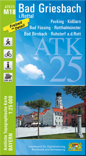 ATK25-M18 Bad Griesbach i.Rottal (Amtliche Topographische Karte 1:25000) von Landesamt für Digitalisierung,  Breitband und Vermessung,  Bayern