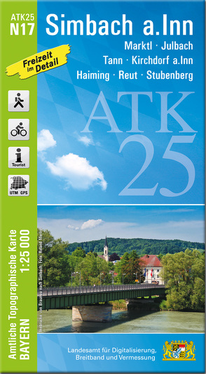 ATK25-N17 Simbach a.Inn (Amtliche Topographische Karte 1:25000) von Landesamt für Digitalisierung,  Breitband und Vermessung,  Bayern