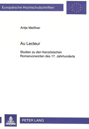 Au Lecteur von Meissner,  Antje