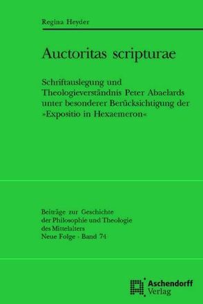 Auctoritas scripturae von Heyder,  Regina