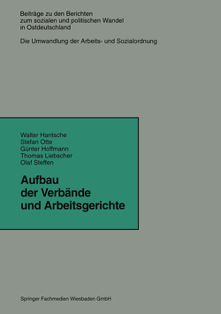 Aufbau der Verbände und Arbeitsgerichte von Hantsche,  Walter