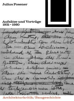 Aufsätze und Vorträge 1931-1980 von Posener,  Julius