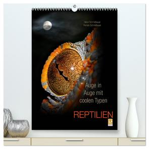 Auge in Auge mit coolen Typen – REPTILIEN (hochwertiger Premium Wandkalender 2024 DIN A2 hoch), Kunstdruck in Hochglanz von Schmidbauer,  Heinz