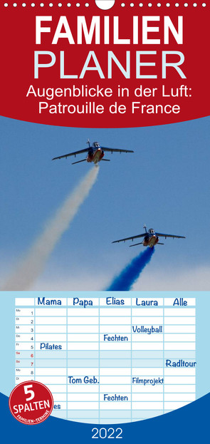 Familienplaner Augenblicke in der Luft: Patrouille de France (Wandkalender 2022 , 21 cm x 45 cm, hoch) von Prokic,  Aleksandar