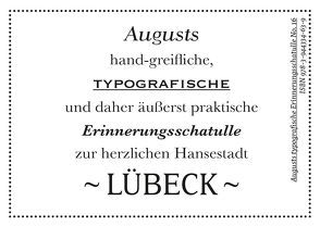 Augusts Erinnerungsschatulle Lübeck von August Dreesbach Verlag