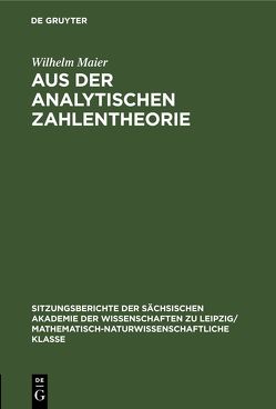 Aus der analytischen Zahlentheorie von Maier,  Wilhelm