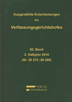 Ausgewählte Entscheidungen des Verfassungsgerichtshofes von Verfassungsgerichtshof