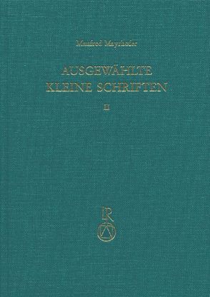 Ausgewählte Kleine Schriften. Band 2 von Schmitt,  Rüdiger