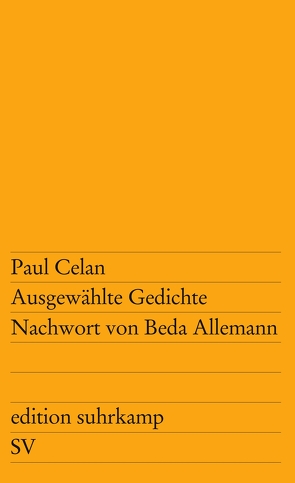 Ausgewählte Gedichte von Allemann,  Beda, Celan,  Paul, Meinecke,  Dietlind