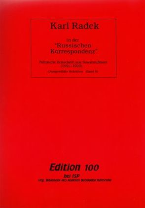 Ausgewählte Schriften / Karl Radek in der „Russischen Korrespondenz“ von Radek,  Karl