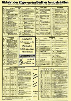 Aushangfahrplan Berliner Fernbahnhöfe 1934 von Heller,  M.